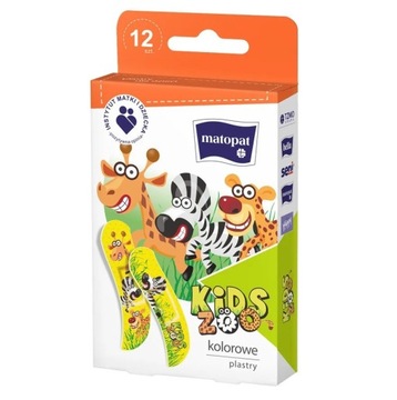 Zestaw plastrów Kids Zoo z opatrunkiem 12 szt.