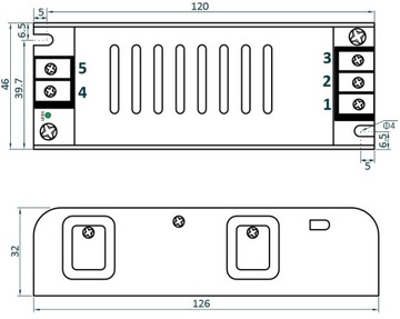 МОДУЛЬНЫЙ БЛОК ПИТАНИЯ 12В 3.3А 40ВТ ДЛЯ МОНТАЖА СВЕТОДИОДНЫХ ЛЕНТ
