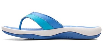 CLARKS Japonki damskie Sunmaze Surf niebieskie skórzane 35,5