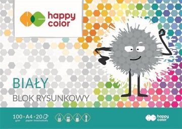 БЕЛЫЙ блокнот для рисования формата А4 с 20 листами для рисования Happy Color