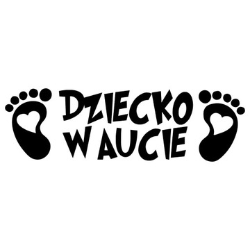 NAKLEJKA DZIECKO W AUCIE NA SAMOCHÓD AUTO 16x5 cm