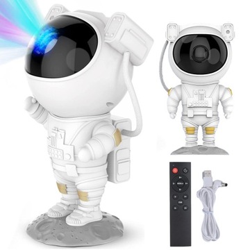 PROJEKTOR GWIAZD NIEBA LED LAMPKA NOCNA ASTRONAUTA Z PILOTEM