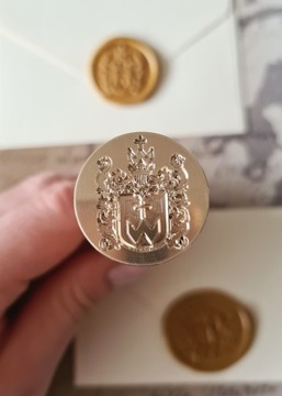 Stempel do laku z LOGO pieczęć Kancelaria Parafia Herb Referentka Policja