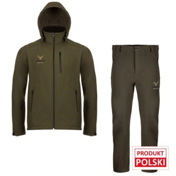 KOMPLET MYŚLIWSKI KURTKA + SPODNIE + KAMIZELKA 3XL