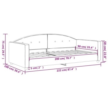 vidaXL Диван-кровать Светло-серый 90x200 см Бархат