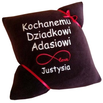 Prezent na DZIEŃ BABCI I DZIADKA poduszka z HAFTEM