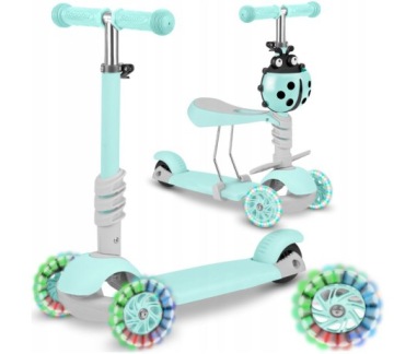 СИНИЙ САМОКАТ 3в1 BIEDRONKA ДЛЯ ДЕТЕЙ, 3 КОЛЕСА СИНИЙ