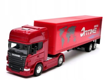 ciężarówka Scania V8 R730 1:64 model WELLY czerw
