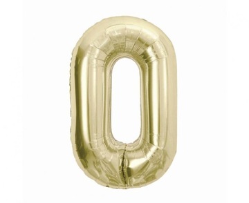 Balon foliowy cyfra numer 0 liczba zero złota szampańska Urodziny 1-99 85cm