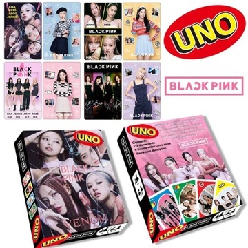Черно-розовая открытка UNO Kpop BTS с персонажем корейской звезды