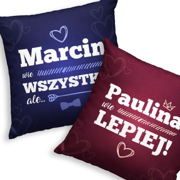 PODUSZKI DLA PAR PREZENT NA WALENTYNKI PODUSZKA NA WALENTYNKI UPOMINEK