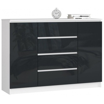 KOMODA SZAFKA 4 SZUFLADY DRZWICZKI PÓŁKI 140cm komoda szafka szuflady