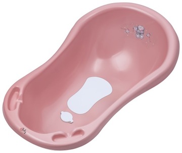 Wanienka wanna z korkiem i matą Misiu 84 cm - Brudny Różowy
