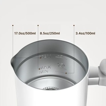 ЭЛЕКТРИЧЕСКИЙ ВСТАВИТЕЛЬ МОЛОКА 4 в 1, 650 Вт, 500 мл, нагреватель из нержавеющей стали