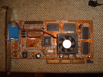 Nvidia RIVA TNT-2 VANTA 32MB grafika AGP VGA D-SUB analog retro