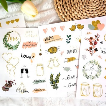 Самоадгезивные наклейки бронируют свадебный свадебный свадебный набор для свадьбы 240 ПК