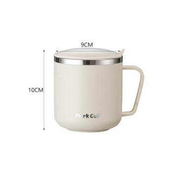 Кофейные кружки из нержавеющей стали, Питьевая кружка, 400 мл, вакуумная, с двойными стенками, бежевого цвета