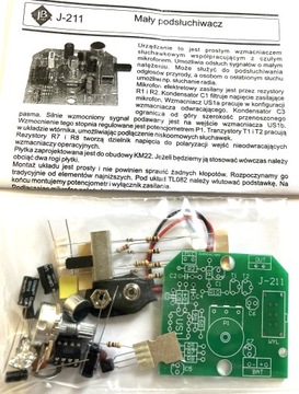 Mały podsłuchiwacz wzmacniacz słuchawkowy diy kit JABel