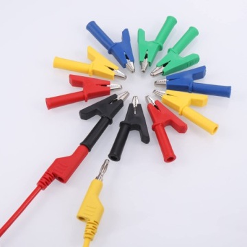 Измерительные провода для мультиметра длиной 1 м, 4 мм, двусторонние + 10 зажимов типа «крокодил»