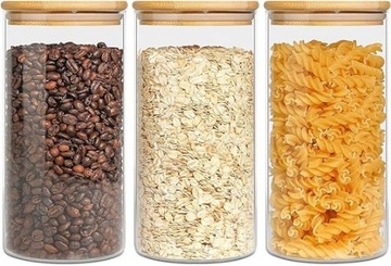 3 x ZESTAW POJEMNIKÓW NA ŻYWNOŚĆ RYŻ MAKARON KAWA CUKIER 900ML