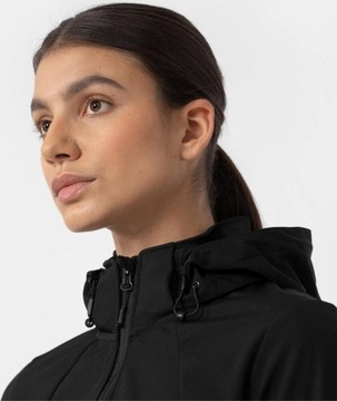 KURTKA PRZEJŚCIOWA SOFTSHELL Z KAPTUREM DAMSKA 4F GŁĘBOKA CZERŃ H4Z22 r XL