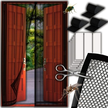 MOSKITIERA MAGNETYCZNA NA DRZWI BALKON MOCNA WYMIAR 80/90/100X210/220 CM