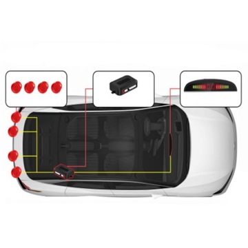 4X ДАТЧИКИ ПАРКОВКИ ЗАДНЕГО РАБОТЫ, КОМПЛЕКТ ДИСПЛЕЯ ПЕРЕДНИЙ ЗАДНИЙ, СЕРЕБРЯНЫЙ