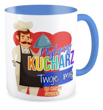 Kubek niebieski NAJLEPSZY KUCHARZ Twoje imię