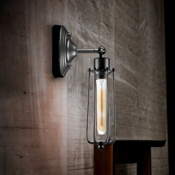 Настенный светильник Rustic T30, одинарный, черный
