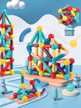 МАГНИТНЫЕ БЛОКИ 64 ЭЛЕМЕНТА КРЕАТИВНАЯ ИГРУШКА МАГНИТНЫЕ ПАЛОЧКИ своими руками