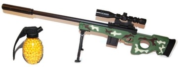 PISTOLET KARABIN SNAJPERKA na kulki L96 + granat