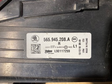 ФОНАР ЗАДНИЙ ПРАВЫЙ SKODA KODIAQ 565945208A