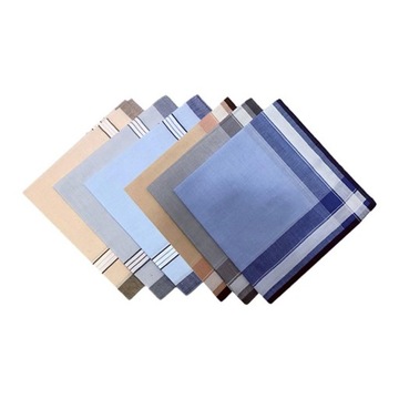Poszetka Hankies 40x40cm Bandany Bawełniane Męskie Styl G 6szt Losowo