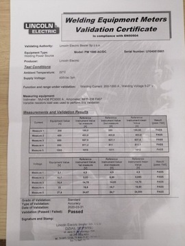 Сварочный источник LINCOLN POWER WAVE AC/DC 1000 Послесервисный осмотр