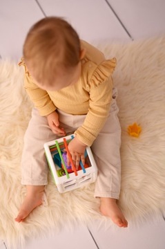 KOSTKA SENSORYCZNA ELASTYCZNA SORTER KWADRAT GUMKI DLA DZIECKA KSZTAŁTY