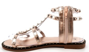 ЖЕНСКИЕ САНДАЛИИ ЦВЕТА ШАМПАНСКОГО С ШИПАМИ R38