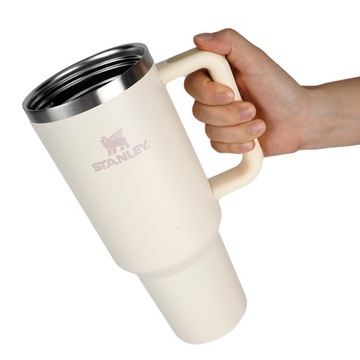 Термокружка Stanley Iceflow 1,18л - Белое молоко С соломинкой