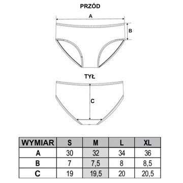 Figi Majtki Damskie Klasyczne Bawełniane Kolorowe Gładkie 3szt MORAJ L