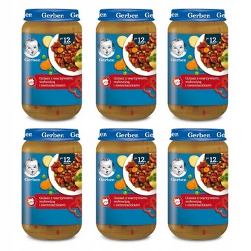 Gerber Gulasz z warzywami wołowiną i ziemniaczkami po 12. miesiącu 6x 250 g