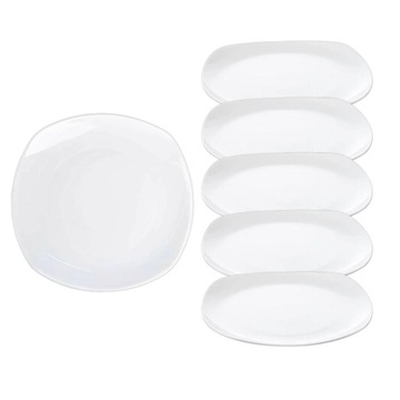 Talerz obiadowy płytki 27 x 27 cm Wilmax BIAŁA PORCELANA zestaw 6 sztuk