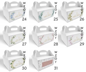 Коробка для торта 10 шт. Персонализация Спасибо 1-е причастие УЗОРЫ