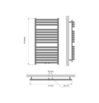 BOSS MID 670x1350 КВАРЦ 2 Радиатор для ванной комнаты
