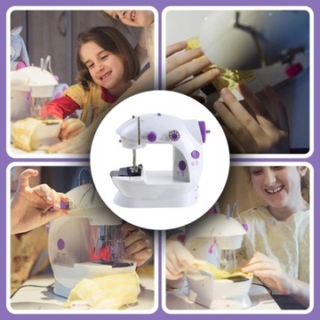 МИНИ-ШВЕЙНАЯ МАШИНКА ПОРТАТИВНАЯ СО СВЕТОДИОДНОЙ ПОДСВЕТКОЙ 2 РЕЖИМА + АКСЕССУАРЫ