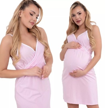KOSZULA NOCNA CIĄZOWA DO SZPITALA KARMIENIA NA RAMIĄCZKACH 4XL