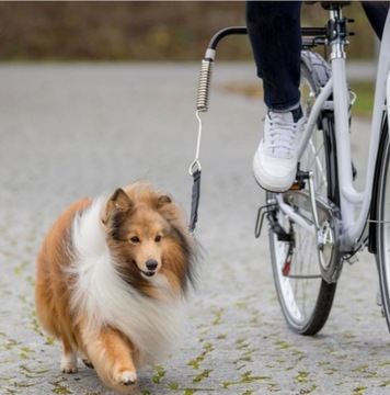 БЕЗОПАСНЫЙ ВЕЛОСИПЕДНЫЙ ПОВОДОК ДЛЯ СОБАКИ С РУЧКОЙ