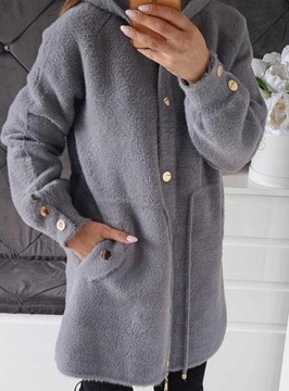 ТЕПЛОЕ ПАЛЬТО АЛЬПАКА С КАПЮШОНОМ, ПЕРЕХОДНОЕ ПАЛЬТО ШЕРСТЬ