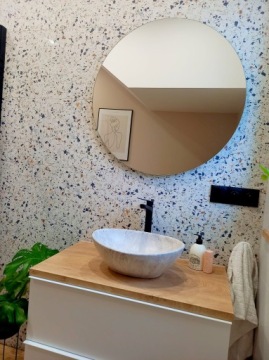 КРУГЛОЕ СЕРЕБРЯНОЕ ЗЕРКАЛО БЕЗ РАМКИ, 65см, МОЛДОННОЕ