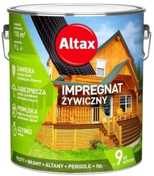 ALTAX IMPREGNAT ŻYWICZNY 9l ORZECH+PĘDZEL GRATIS