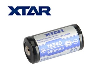 Xtar 16340 (LIR123A) - 650mAh 3,7V zabezpieczony