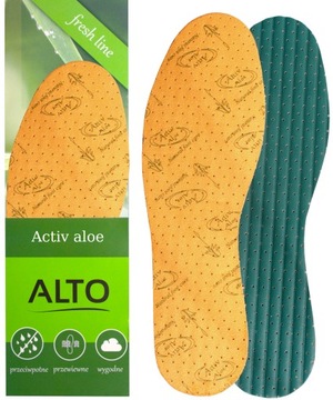 WKŁADKA DO BUTÓW WYGODNE PRZECIWPOTNE ALOE VERA R.45